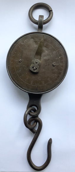 vintage brass fronted Salter scales